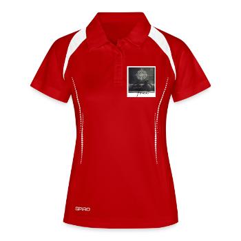 Vélo - Polo respirant Femme - rouge/blanc - Devant