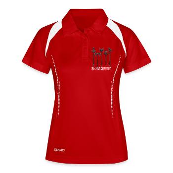 Rechenzentrum lustige Programmierer Sprüche - Frauen Polo atmungsaktiv - Rot/Weiß - Vorne