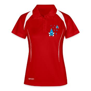 Petits amis goutte d’eau - Polo respirant Femme - rouge/blanc - Devant
