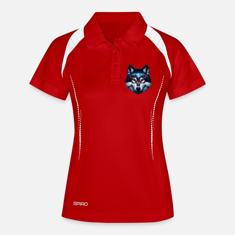Wolf - Women's Polo breathable - red/white