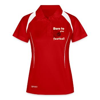 Né pour jouer au football - Polo respirant Femme - rouge/blanc - Devant