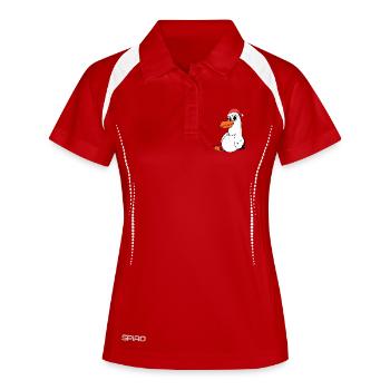 Noël mouette - Polo respirant Femme - rouge/blanc - Devant