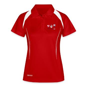 Coffee Wine Love Watercolor Mother's Day Gift - Women's Polo breathable - red/white - Front