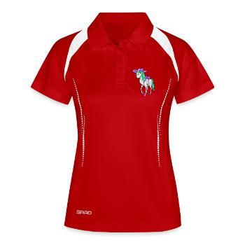 Zurück zur Schule 2026 Unicorn Style Design Tee Kids - Frauen Polo atmungsaktiv - Rot/Weiß - Vorne