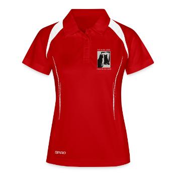 Ich denke nicht Katzenspiegel Humor - Frauen Polo atmungsaktiv - Rot/Weiß - Vorne