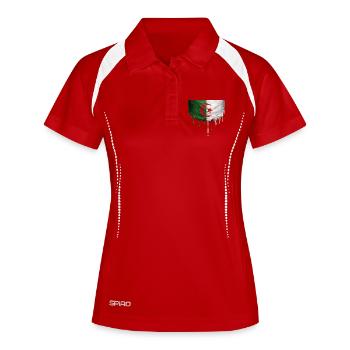 Algerischer Flagge Tropfenkunst - Frauen Polo atmungsaktiv - Rot/Weiß - Vorne