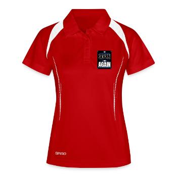 Versuchen Sie es nochmal - Frauen Polo atmungsaktiv - Rot/Weiß - Vorne