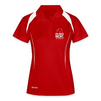 Ich Reite Nicht Ich Bezahle Nur Pferd Reiter - Frauen Polo atmungsaktiv - Rot/Weiß - Vorne