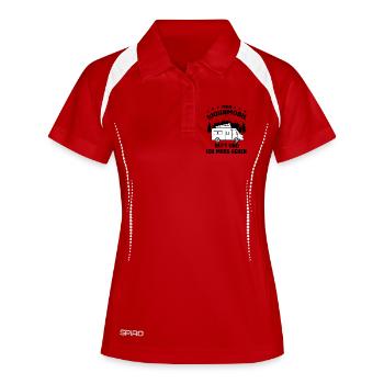 Mein Wohnmobil ruft und ich muss gehen Camping - Frauen Polo atmungsaktiv - Rot/Weiß - Vorne