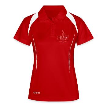 Nonno Amore und Ordnung – Elegantes Italien Design - Frauen Polo atmungsaktiv - Rot/Weiß - Vorne