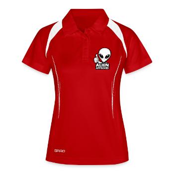 Pouce levé approuvé par l’extraterrestre En haut Alien - Polo respirant Femme - rouge/blanc - Devant