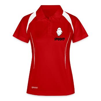 EFFRAYANT |  T-shirt d’Halloween avec fantôme - Polo respirant Femme - rouge/blanc - Devant