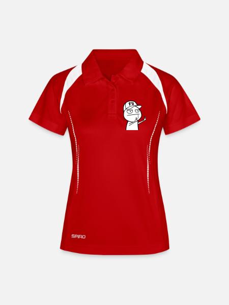 FU Meme with baseball cap (colors can be changed) - Women's Polo breathable - red/white