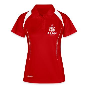 ALAN : Gérez-en - Polo respirant Femme - rouge/blanc - Devant