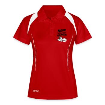 Kaffee zum Überleben - Frauen Polo atmungsaktiv - Rot/Weiß - Vorne