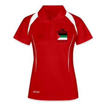 Free Palestine with Flag - Women's Polo breathable - red/white - Front