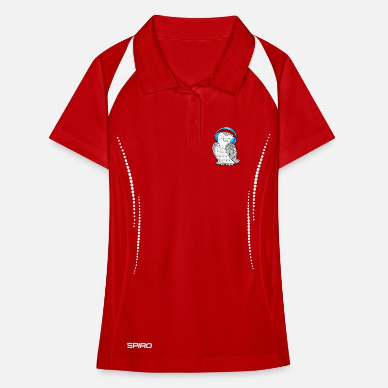 Eule mit Kopfhörern Frauen Polo atmungsaktiv