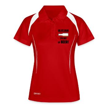 Oh mon cher – je n’ai plus de bière ! (Ale Lager / POS 3C) - Polo respirant Femme - rouge/blanc - Devant