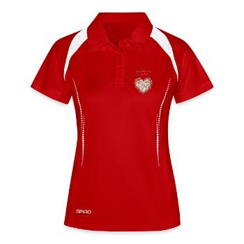 Clé florale du cœur - Polo respirant Femme - rouge/blanc - Devant