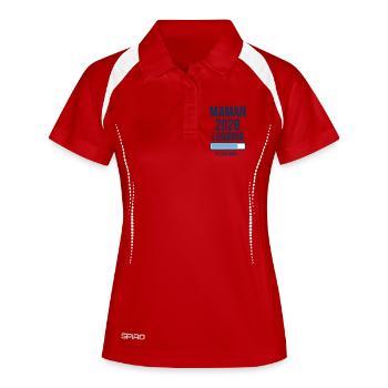 Annonce Grossesse Maman 2028 Loading - Polo respirant Femme - rouge/blanc - Devant