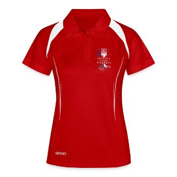 Francais De Racines Picardes T-Shirt Cadeau Humour - Polo respirant Femme - rouge/blanc - Devant