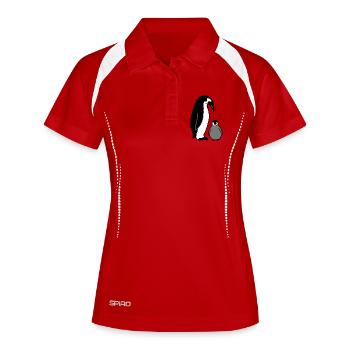 Penguin with baby - Women's Polo breathable - red/white - Front