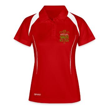 Heirat Ansgar - Frauen Polo atmungsaktiv - Rot/Weiß - Vorne
