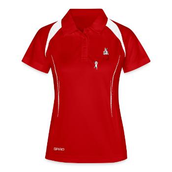 Playful French Bulldog Pocket - Women's Polo breathable - red/white - Front