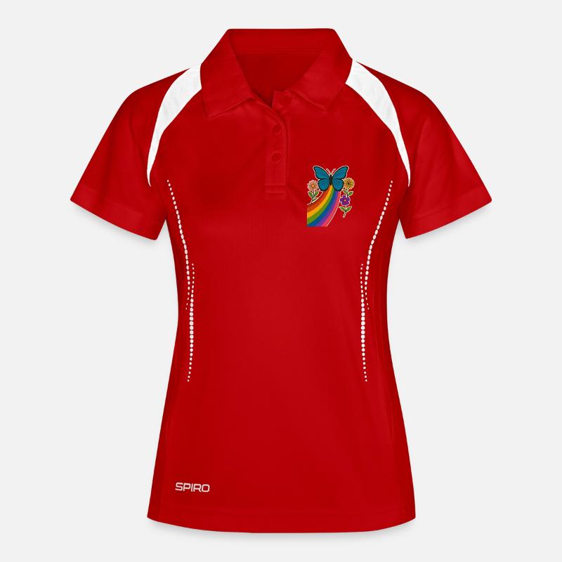 Rainbow Butterfly - Women's Polo breathable - red/white