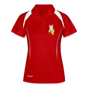 Banana Hand Gesture Illustration - Women's Polo breathable - red/white - Front