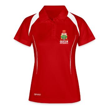 Weihnachten Nussknacker Königin - Frauen Polo atmungsaktiv - Rot/Weiß - Vorne