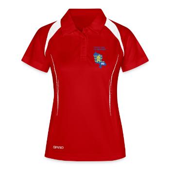 Gebiet von Belfort 90 - Frauen Polo atmungsaktiv - Rot/Weiß - Vorne