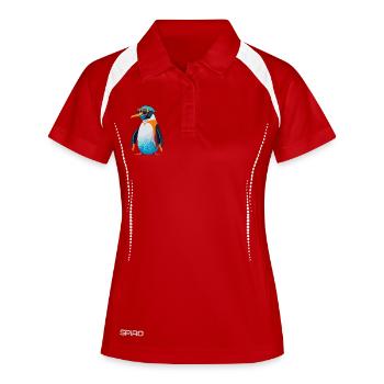 Révolution des pingouins - Polo respirant Femme - rouge/blanc - Devant