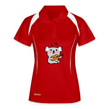 Sérénade de guitare Koala - Polo respirant Femme - rouge/blanc - Devant