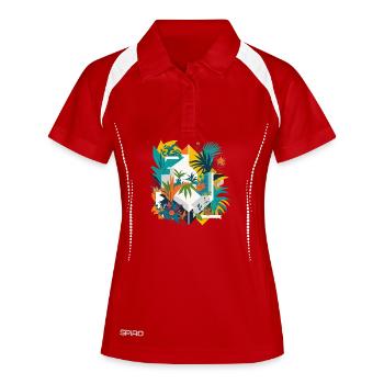 Geometric Jungle - Women's Polo breathable - red/white - Front