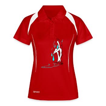 Illustration de la chute - Polo respirant Femme - rouge/blanc - Devant