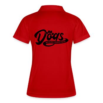 Les chiens - parce que les gens sont nuls - Polo respirant Femme - rouge/blanc - Dos