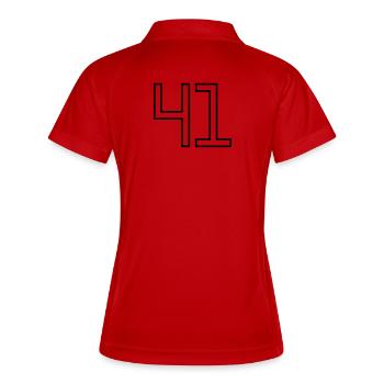 Number 41 (University Style) - Women's Polo breathable - red/white - Back