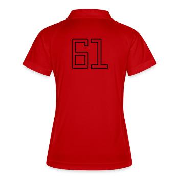 Number 61 (University Style) - Women's Polo breathable - red/white - Back