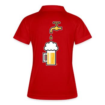 Robinet de chope à bière (Chope à bière Chope à bière / 3C) - Polo respirant Femme - rouge/blanc - Dos