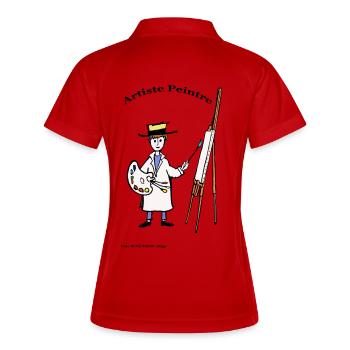 ARTISTE PEINTRE CREATION Louis RUNEMBERG © Adagp - Polo respirant Femme - rouge/blanc - Dos