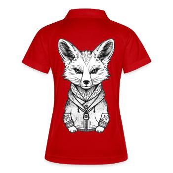 Renard avec illustration de sweat à capuche - Polo respirant Femme - rouge/blanc - Dos