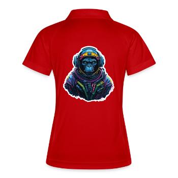 Gorille Astronaute Neon - Polo respirant Femme - rouge/blanc - Dos