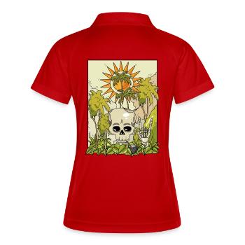Crâne volcanique avec couronne de soleil - Polo respirant Femme - rouge/blanc - Dos