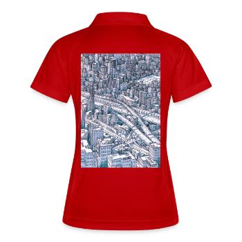 Central Park NYC - Polo respirant Femme - rouge/blanc - Dos