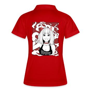 Anime Devil Girl Goth Design - Women's Polo breathable - red/white - Back