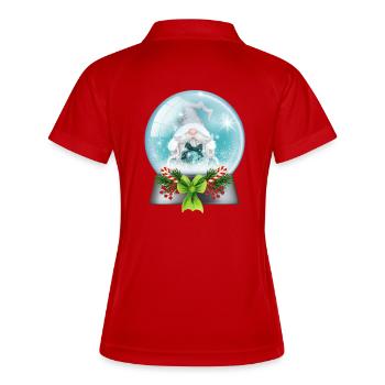 Boule à neige Père Noël avec cannes de bonbon - Polo respirant Femme - rouge/blanc - Dos