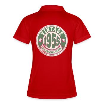 Design Vintage 1955 All Original Parts - Polo respirant Femme - rouge/blanc - Dos