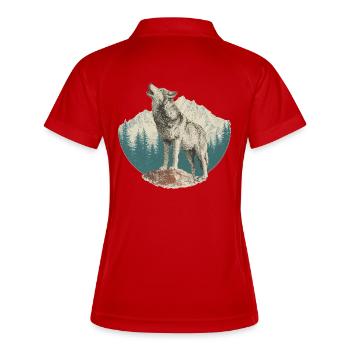 Loup - Polo respirant Femme - rouge/blanc - Dos