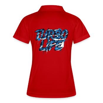Turbo Life Camo Street Tuning Style - Women's Polo breathable - red/white - Back